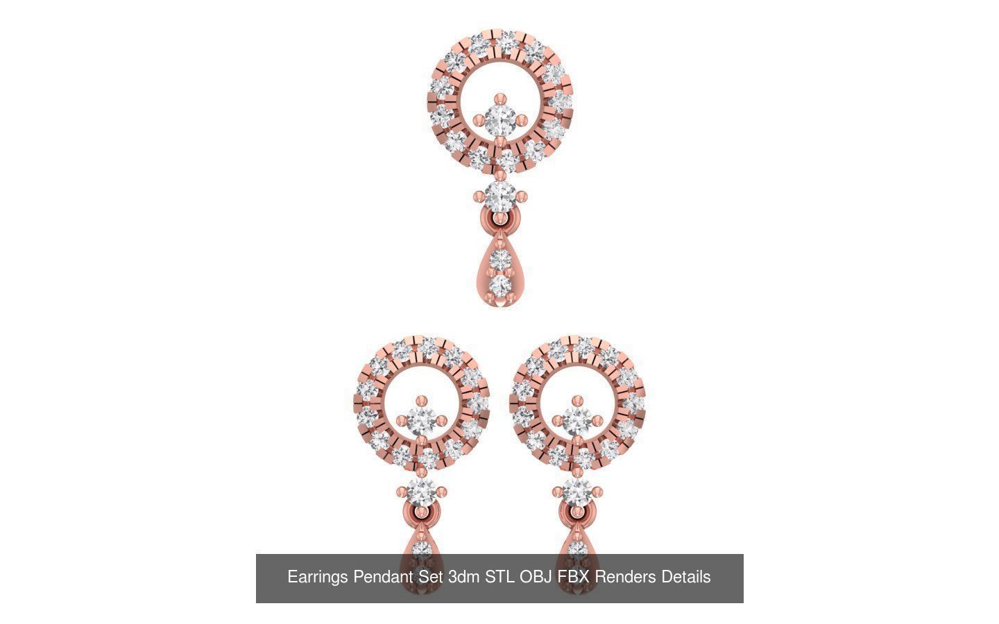 140 Earrings Pendant Set 3dm STL OBJ FBX Details Collection _126