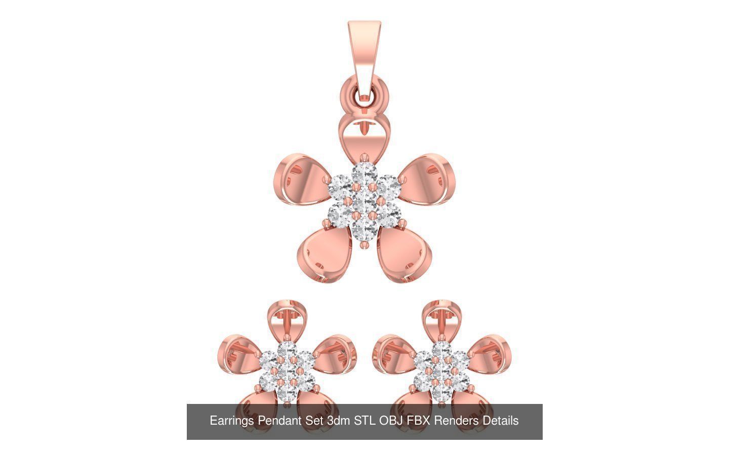 140 Earrings Pendant Set 3dm STL OBJ FBX Details Collection _143