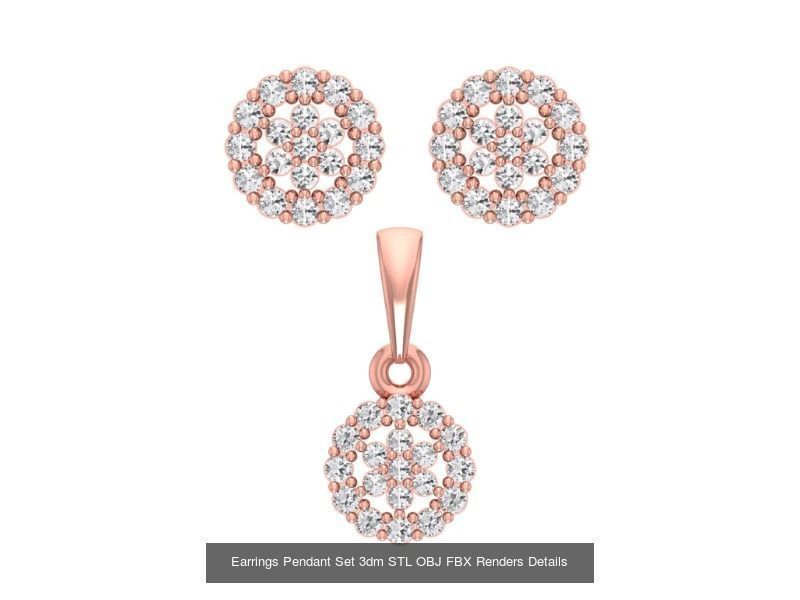 140 Earrings Pendant Set 3dm STL OBJ FBX Details Collection _65