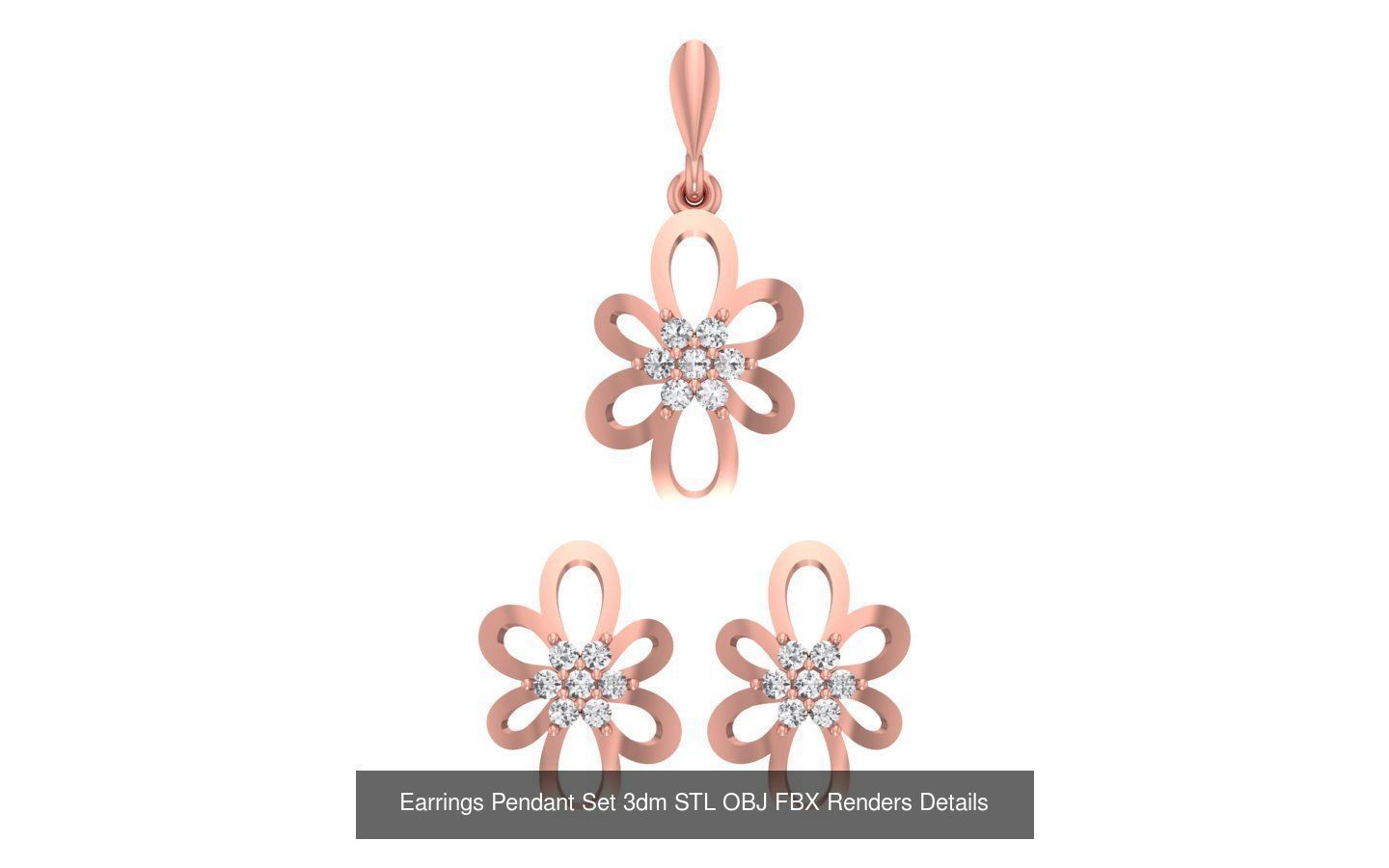 140 Earrings Pendant Set 3dm STL OBJ FBX Details Collection _141