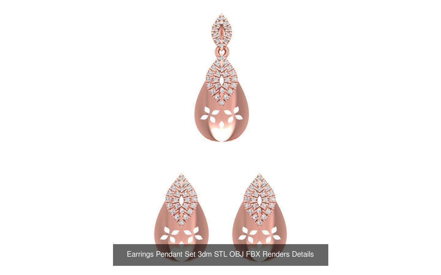 140 Earrings Pendant Set 3dm STL OBJ FBX Details Collection _106