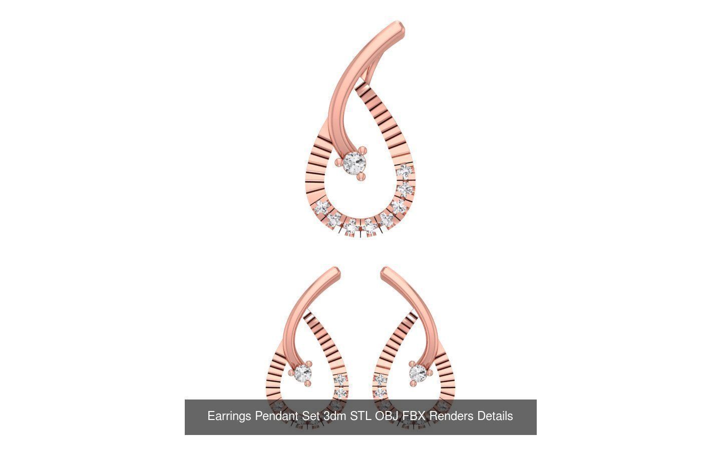 140 Earrings Pendant Set 3dm STL OBJ FBX Details Collection _148
