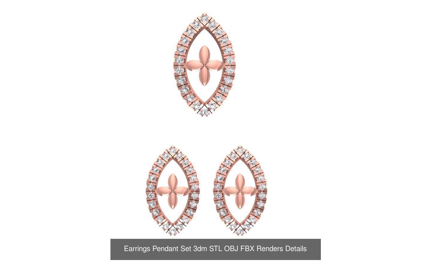 140 Earrings Pendant Set 3dm STL OBJ FBX Details Collection _108