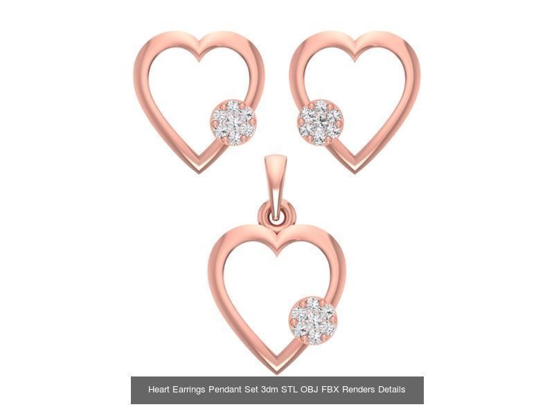 140 Earrings Pendant Set 3dm STL OBJ FBX Details Collection _69