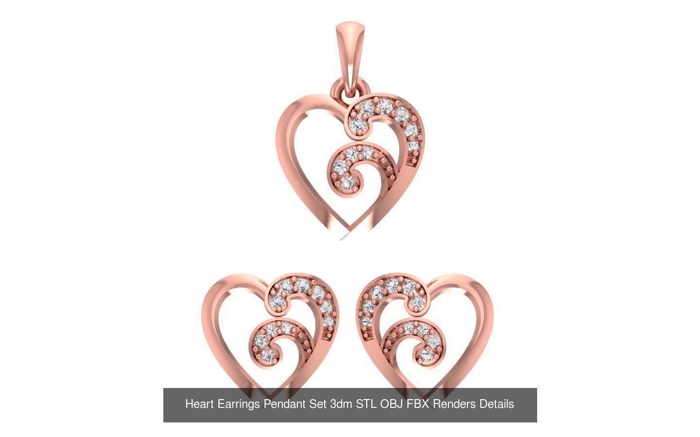 140 Earrings Pendant Set 3dm STL OBJ FBX Details Collection _91