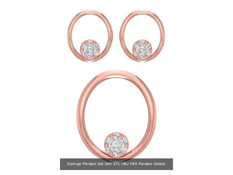 140 Earrings Pendant Set 3dm STL OBJ FBX Details Collection _72