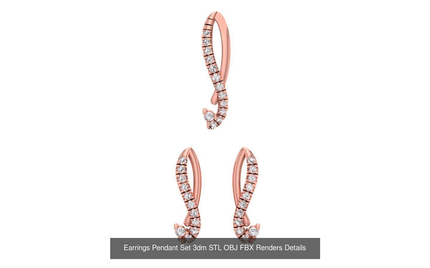 140 Earrings Pendant Set 3dm STL OBJ FBX Details Collection _90