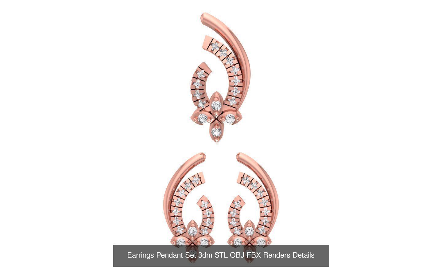 140 Earrings Pendant Set 3dm STL OBJ FBX Details Collection _110