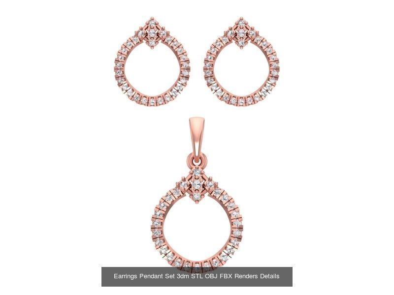 140 Earrings Pendant Set 3dm STL OBJ FBX Details Collection _81