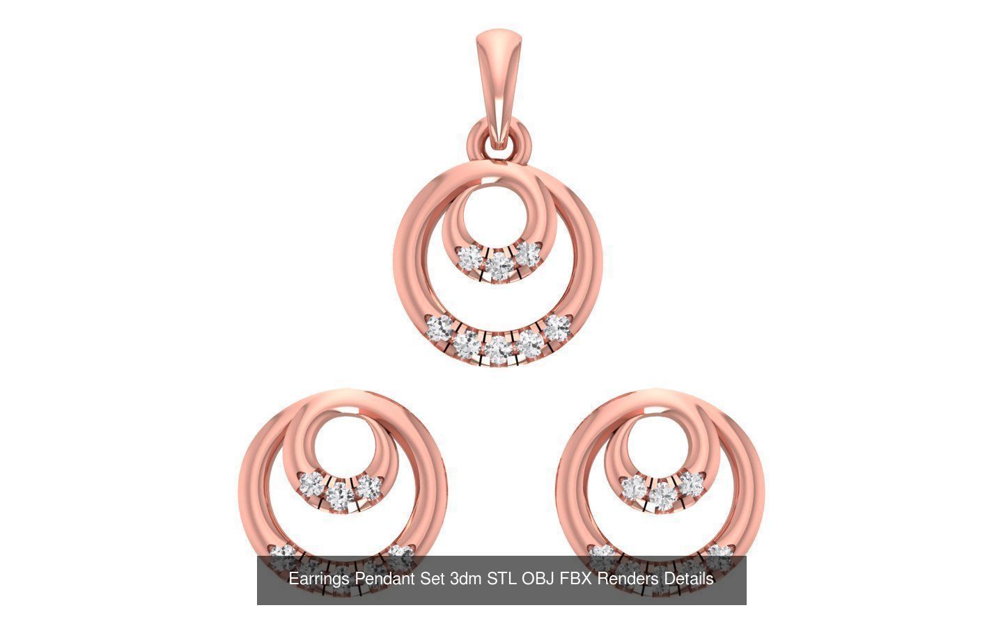 140 Earrings Pendant Set 3dm STL OBJ FBX Details Collection _84