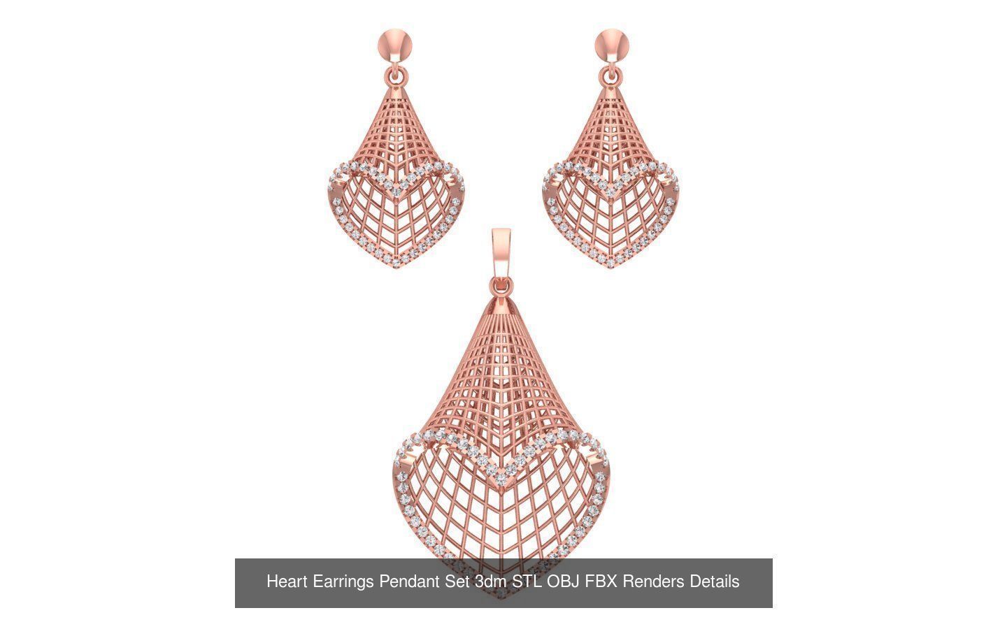 140 Earrings Pendant Set 3dm STL OBJ FBX Details Collection _48