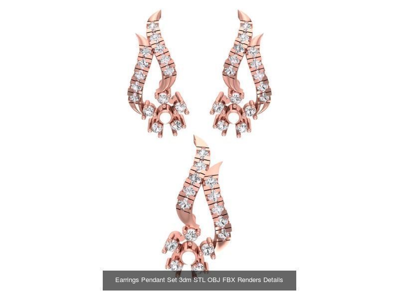 140 Earrings Pendant Set 3dm STL OBJ FBX Details Collection _60