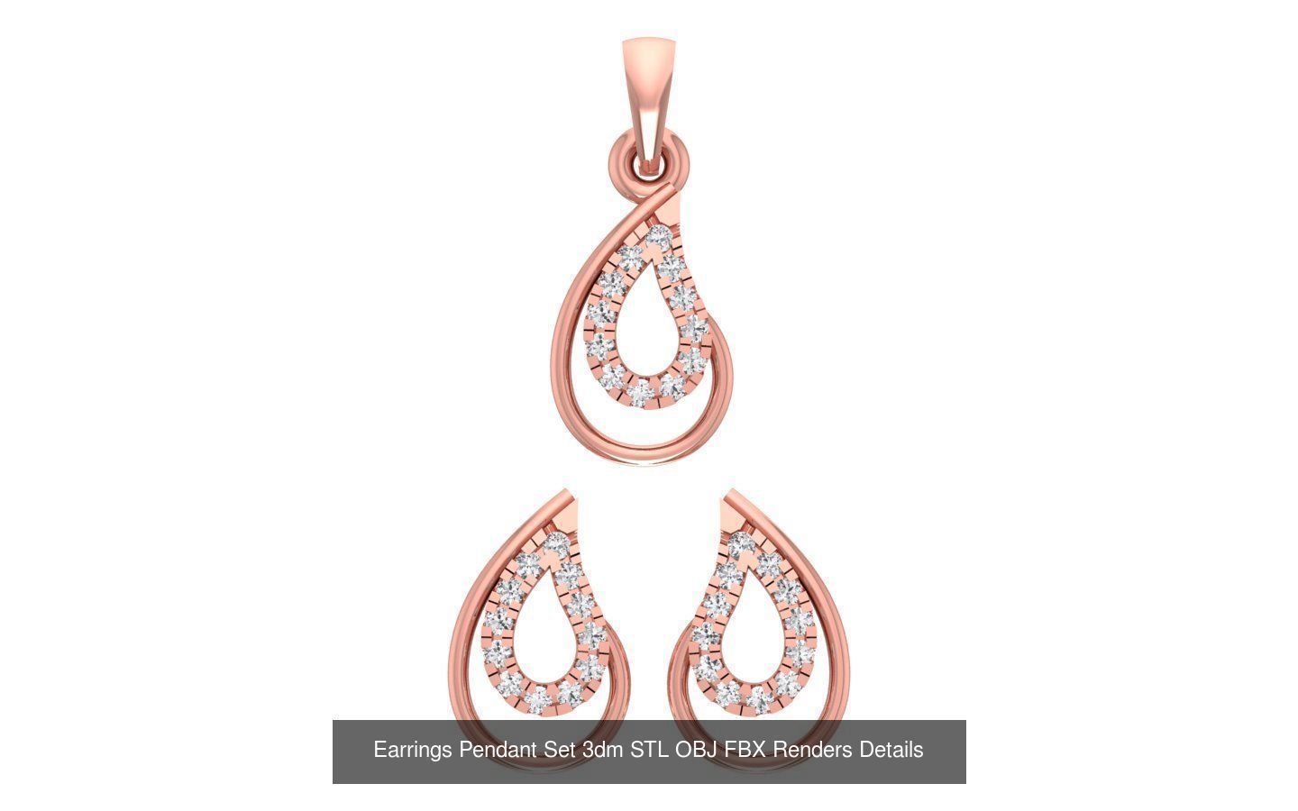 140 Earrings Pendant Set 3dm STL OBJ FBX Details Collection _131