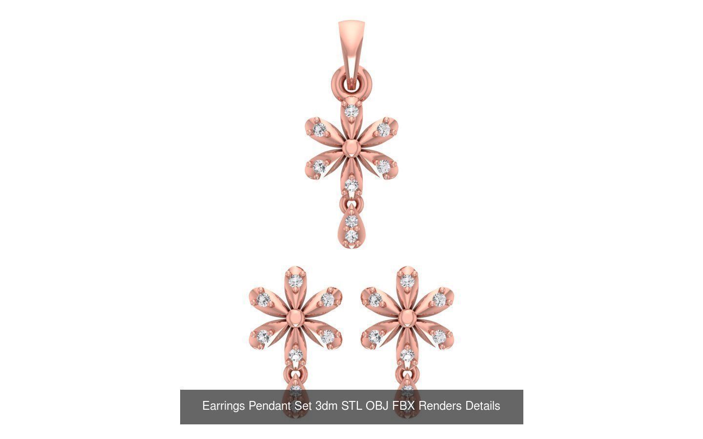 140 Earrings Pendant Set 3dm STL OBJ FBX Details Collection _122