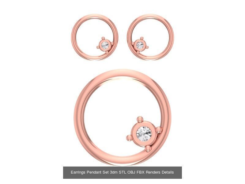 140 Earrings Pendant Set 3dm STL OBJ FBX Details Collection _76