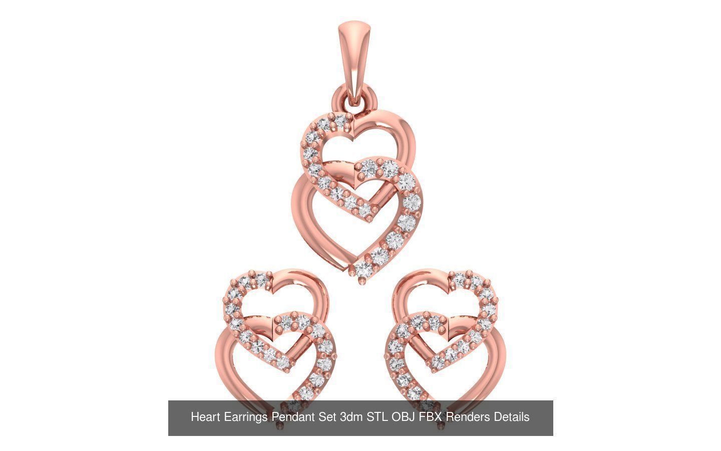 140 Earrings Pendant Set 3dm STL OBJ FBX Details Collection _86