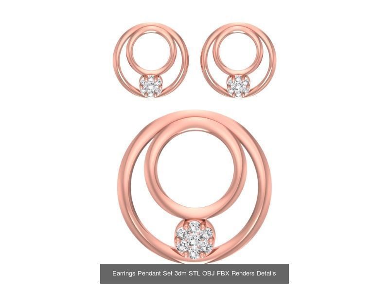 140 Earrings Pendant Set 3dm STL OBJ FBX Details Collection _73