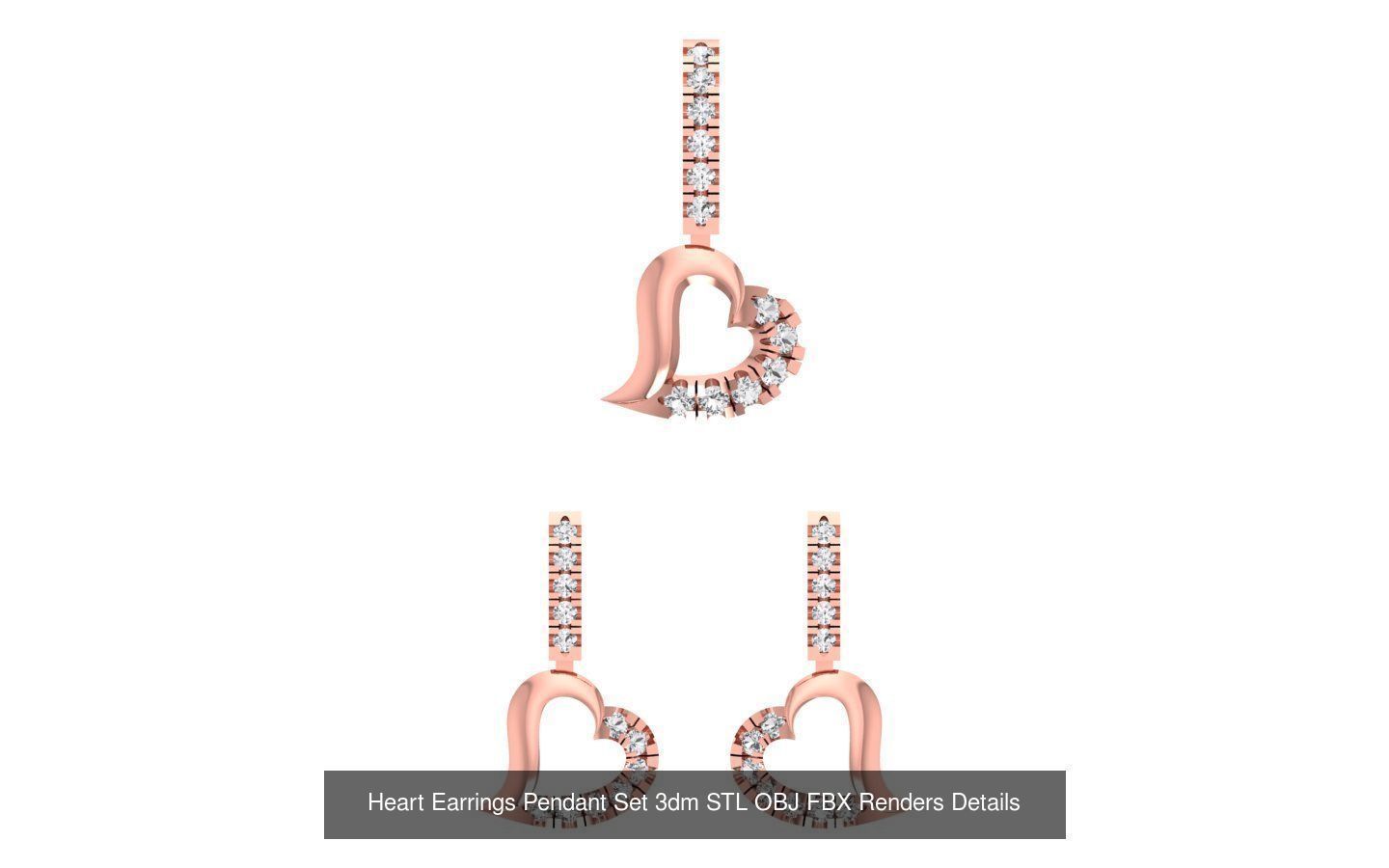 140 Earrings Pendant Set 3dm STL OBJ FBX Details Collection _100