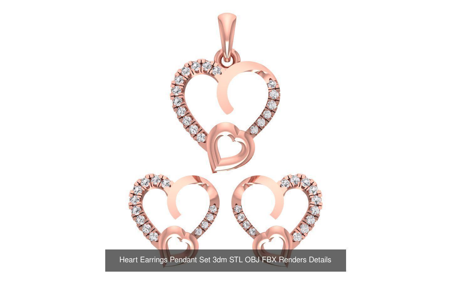 140 Earrings Pendant Set 3dm STL OBJ FBX Details Collection _85