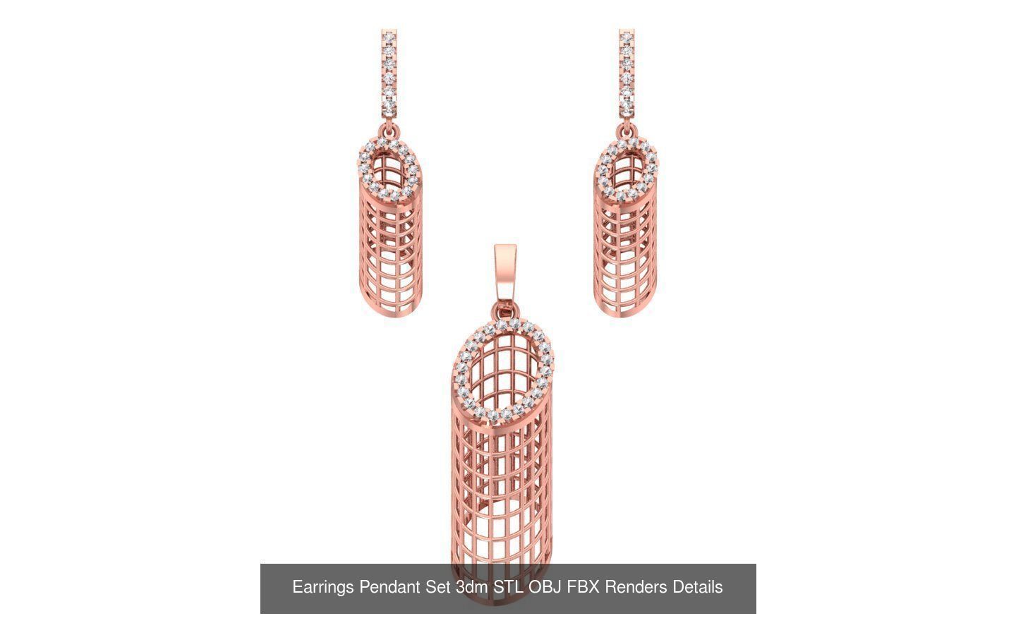 140 Earrings Pendant Set 3dm STL OBJ FBX Details Collection _50