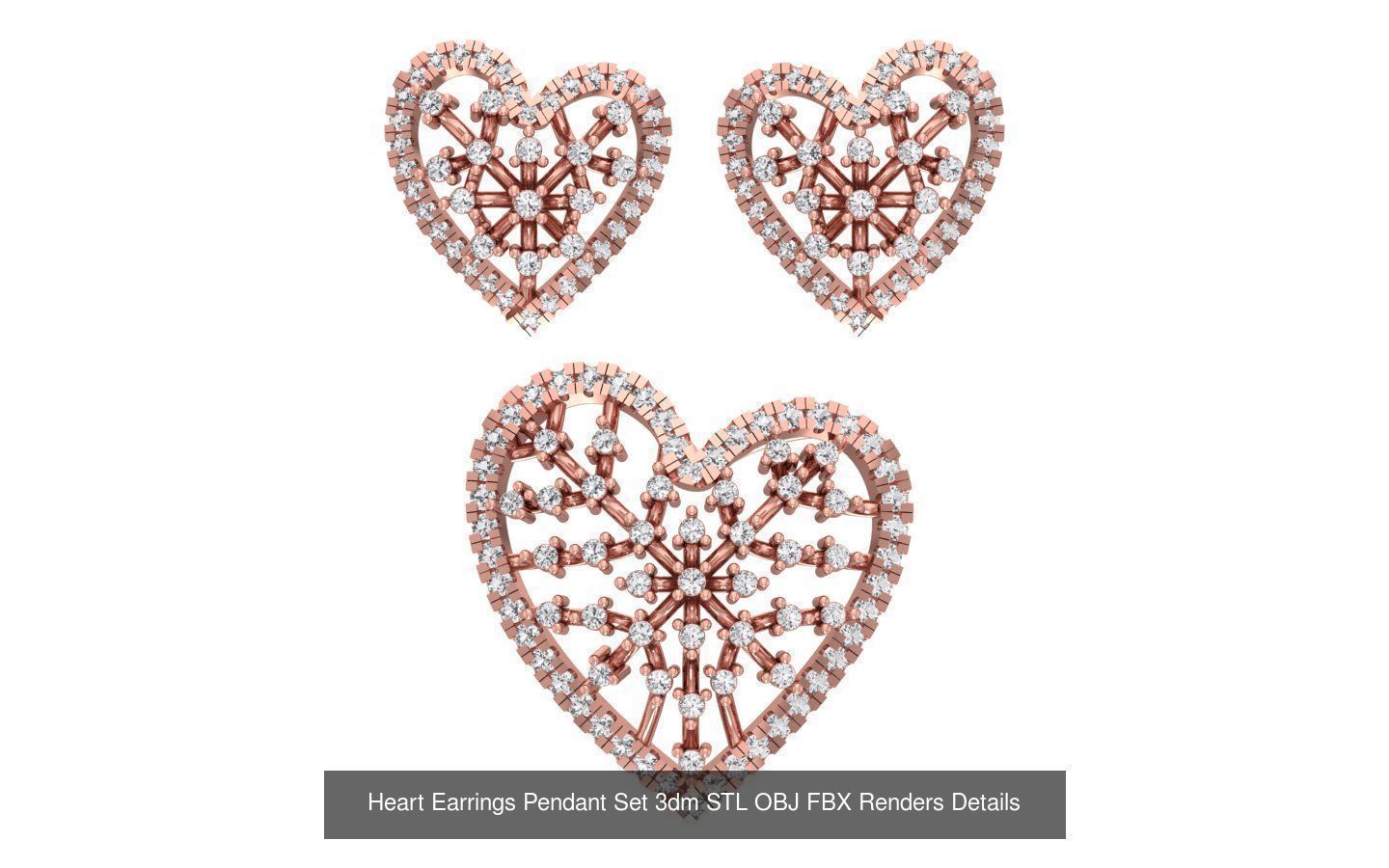 140 Earrings Pendant Set 3dm STL OBJ FBX Details Collection _19