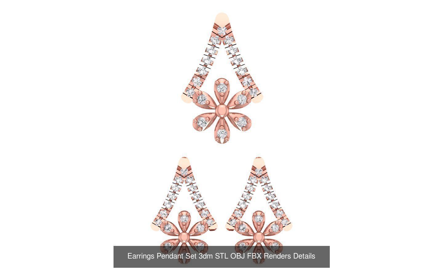 140 Earrings Pendant Set 3dm STL OBJ FBX Details Collection _128