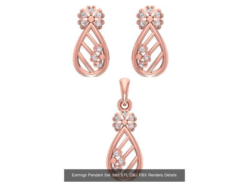 140 Earrings Pendant Set 3dm STL OBJ FBX Details Collection _58