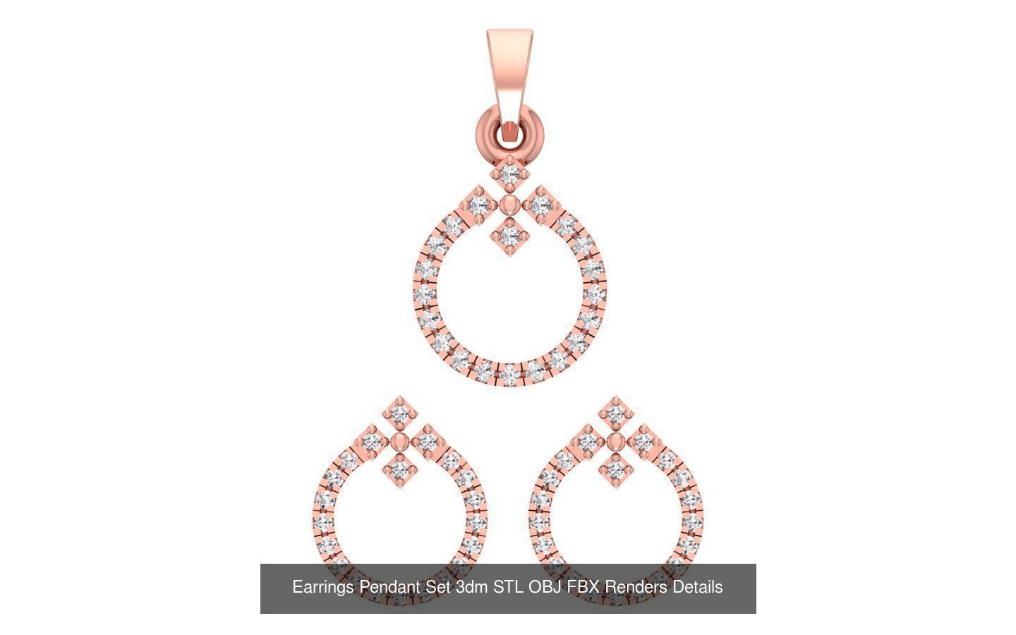 140 Earrings Pendant Set 3dm STL OBJ FBX Details Collection _124