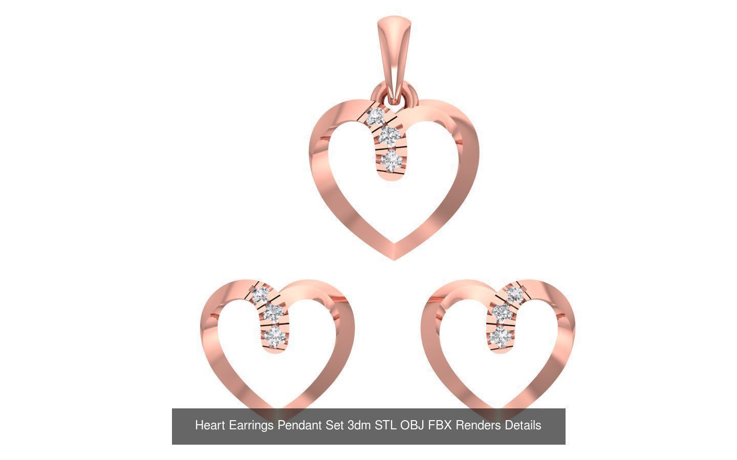 140 Earrings Pendant Set 3dm STL OBJ FBX Details Collection _92