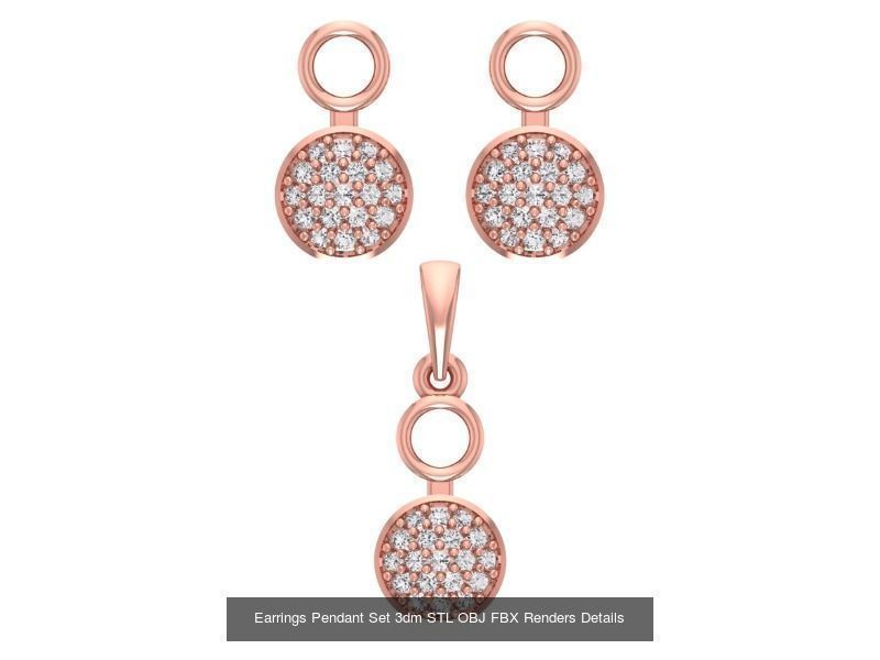 140 Earrings Pendant Set 3dm STL OBJ FBX Details Collection _78