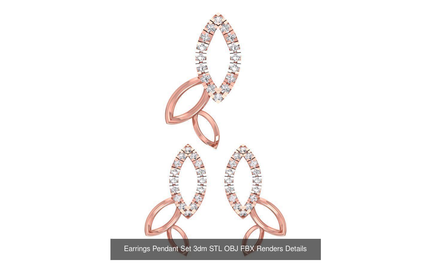 140 Earrings Pendant Set 3dm STL OBJ FBX Details Collection _127