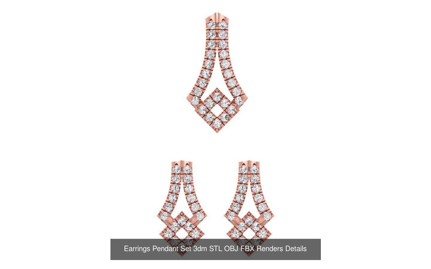 140 Earrings Pendant Set 3dm STL OBJ FBX Details Collection _89