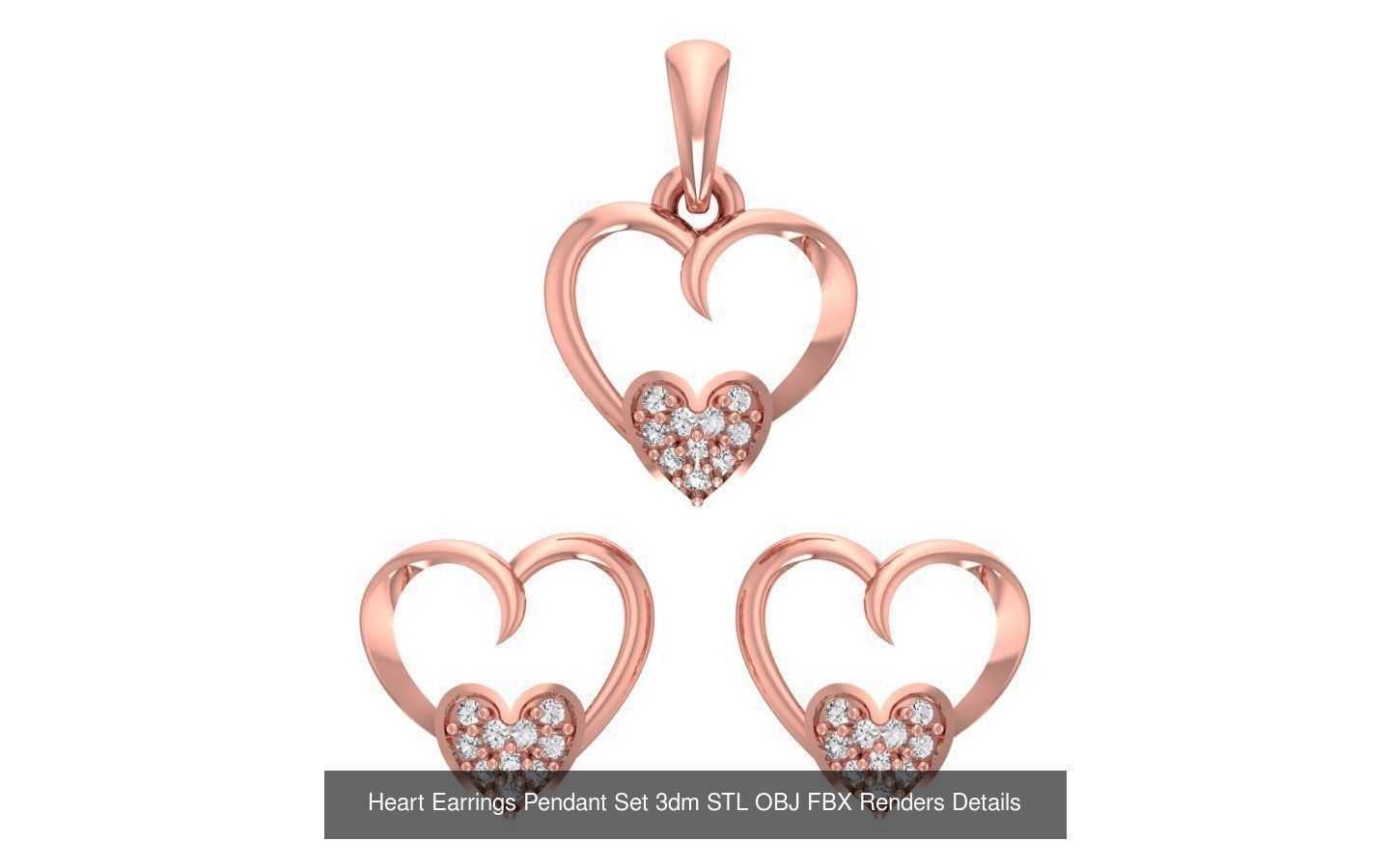 140 Earrings Pendant Set 3dm STL OBJ FBX Details Collection _95