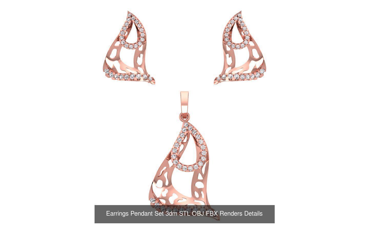 140 Earrings Pendant Set 3dm STL OBJ FBX Details Collection _47