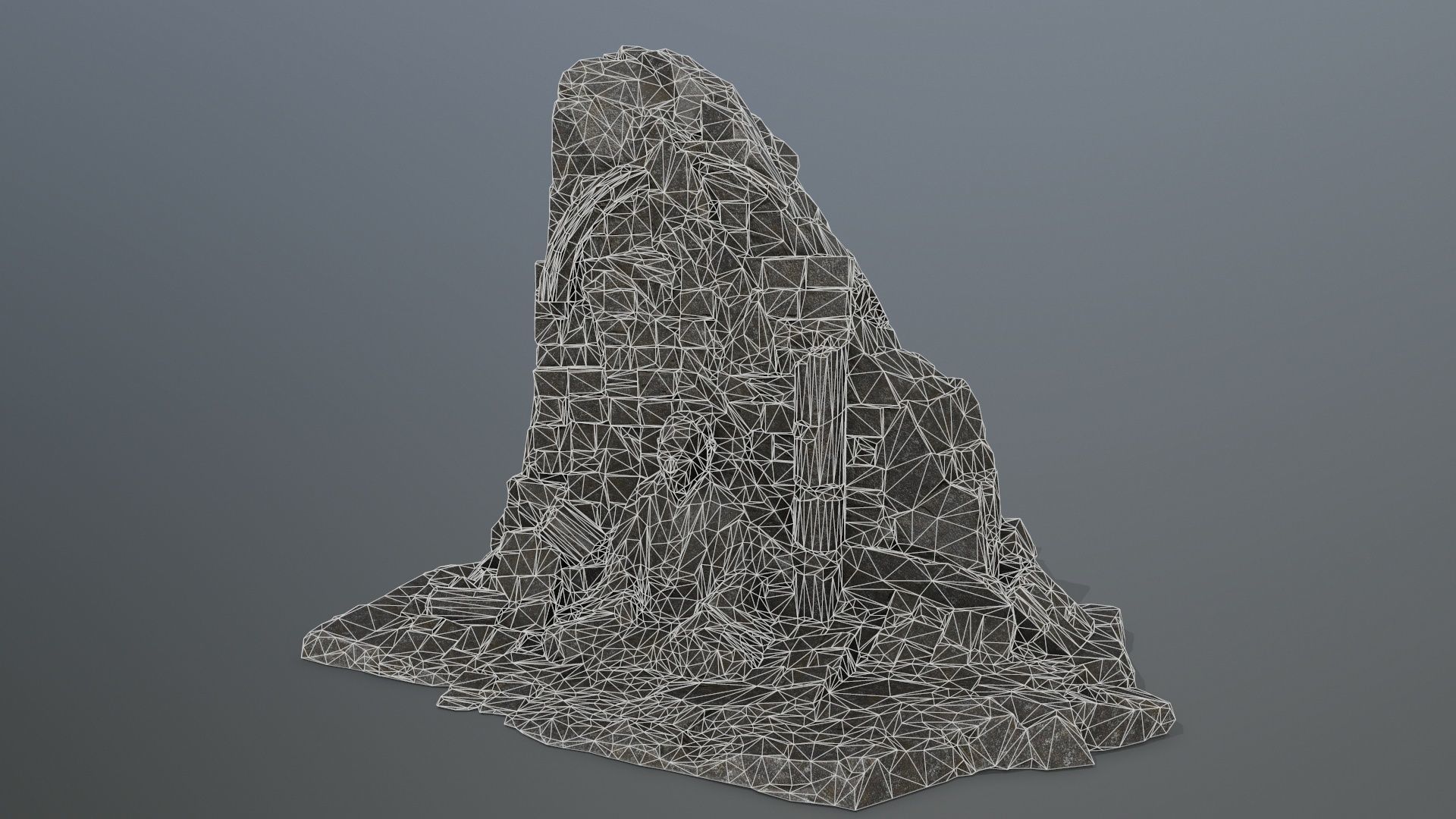 Buddha Rock Low-poly 3D model_12