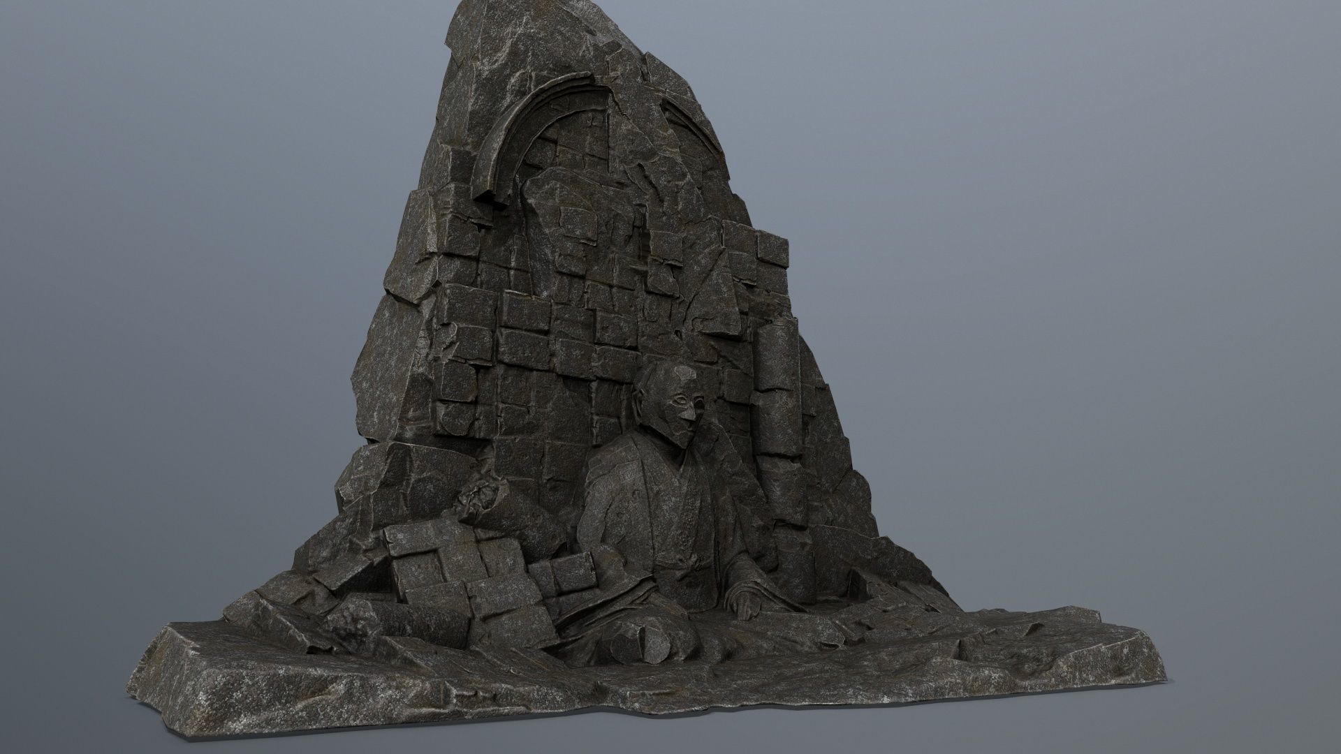 Buddha Rock Low-poly 3D model_10