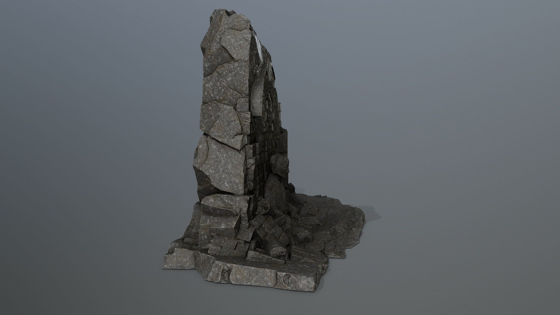 Buddha Rock Low-poly 3D model_3