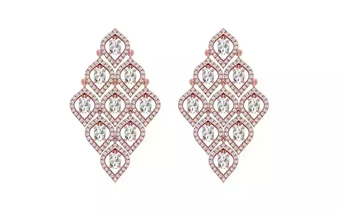 Women Small Earrings 3dm STL OBJ FBX Renders Details