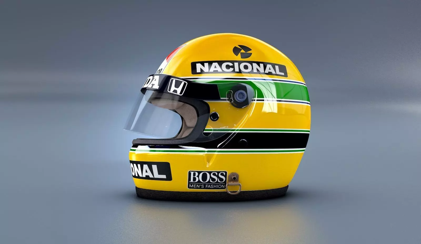 Ayrton Senna Monaco GP Helmet Version 1988 3D model_0