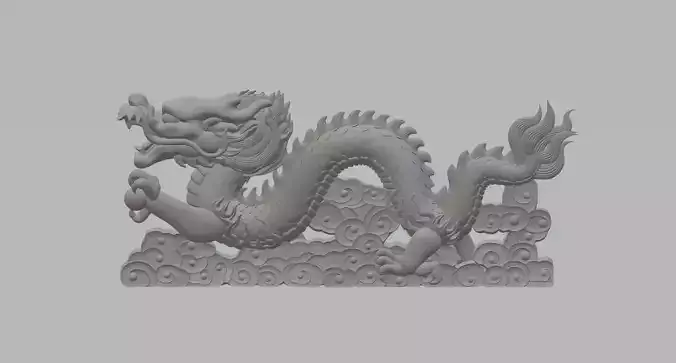 Chinese Dragon Statue 3D Model 3D print model