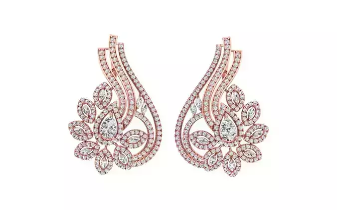 Women Tiny Earrings 3dm STL OBJ FBX Renders Details