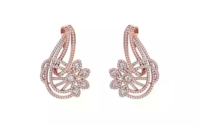 Women Minimalist Earrings 3dm STL OBJ FBX Renders Details