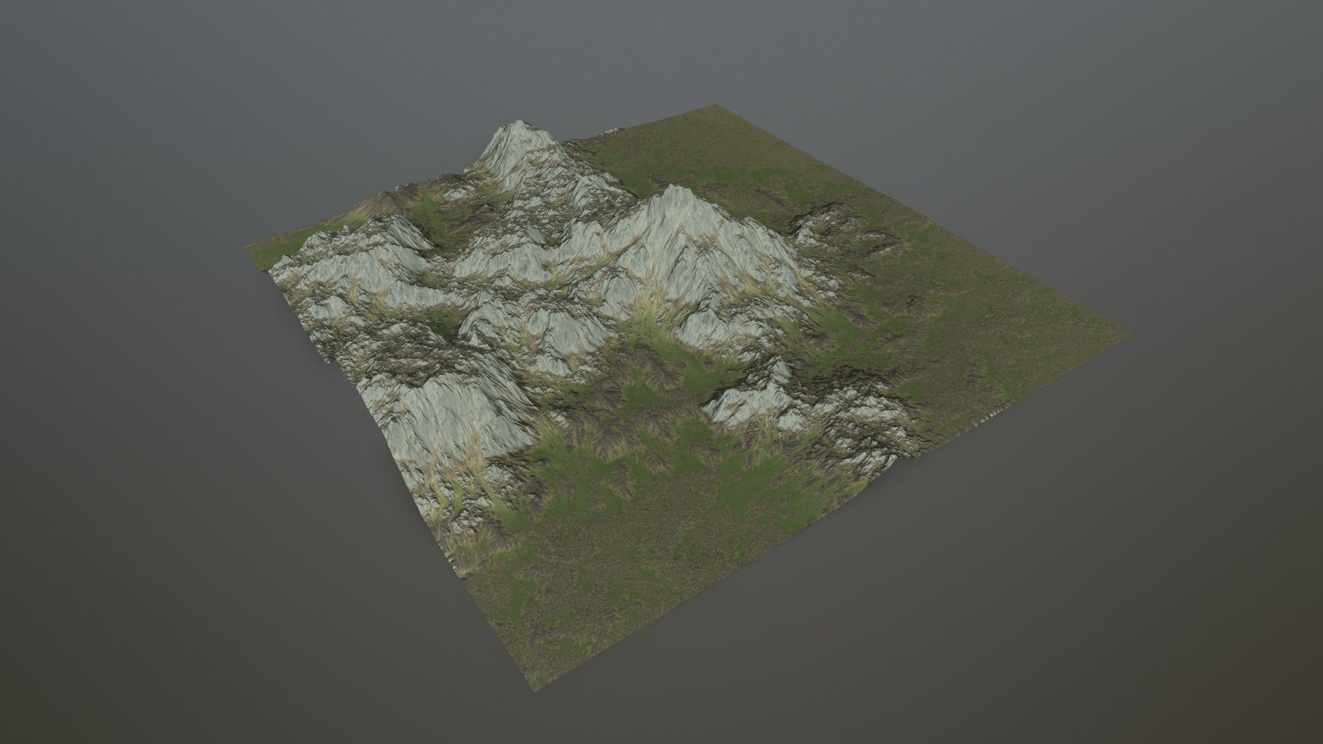 Terrain mountain Low-poly 3D model_7