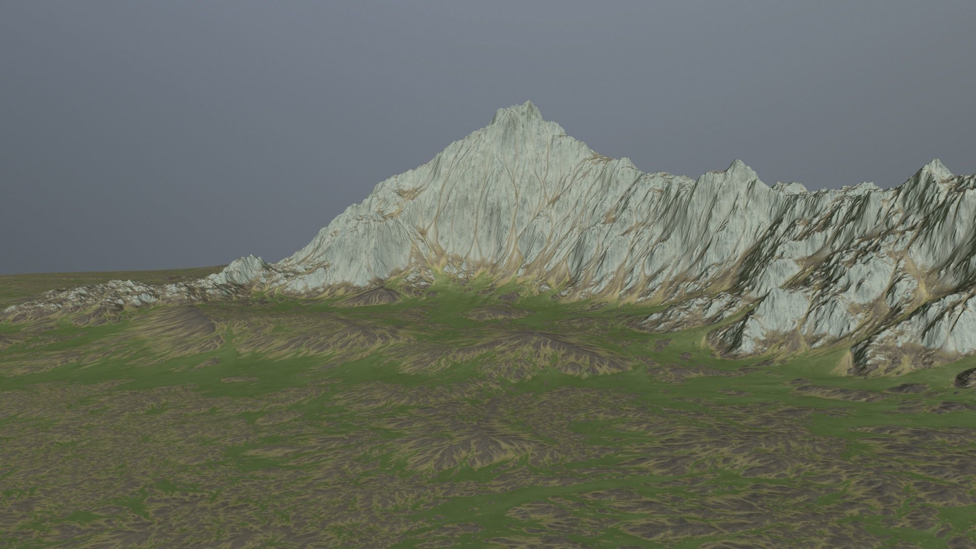 Terrain mountain Low-poly 3D model_3