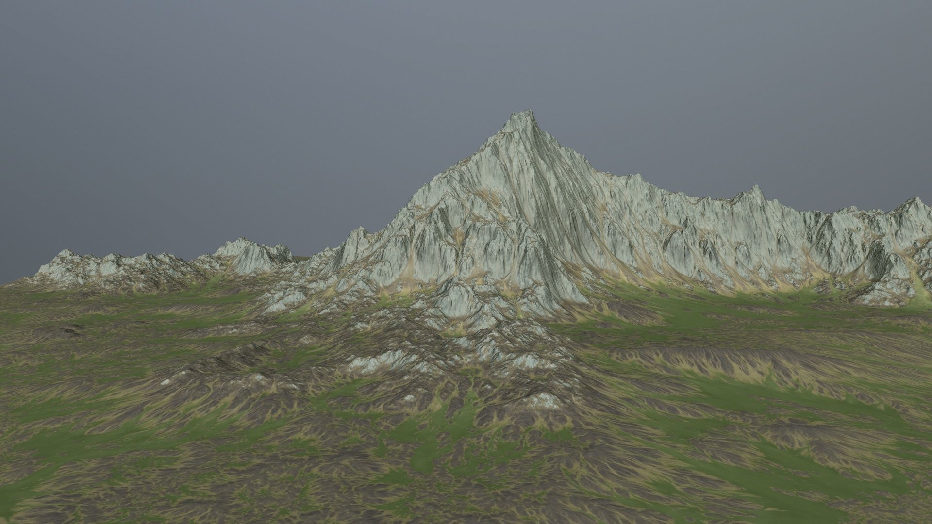 Terrain mountain Low-poly 3D model_4