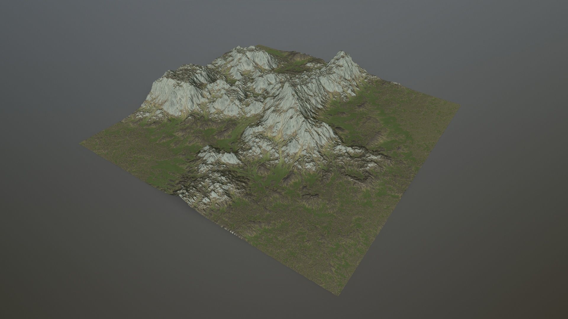 Terrain mountain Low-poly 3D model_6