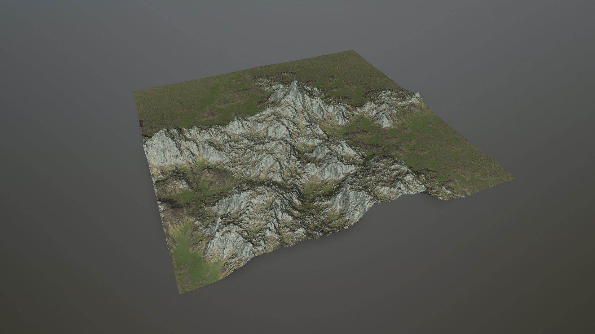 Terrain mountain Low-poly 3D model_8