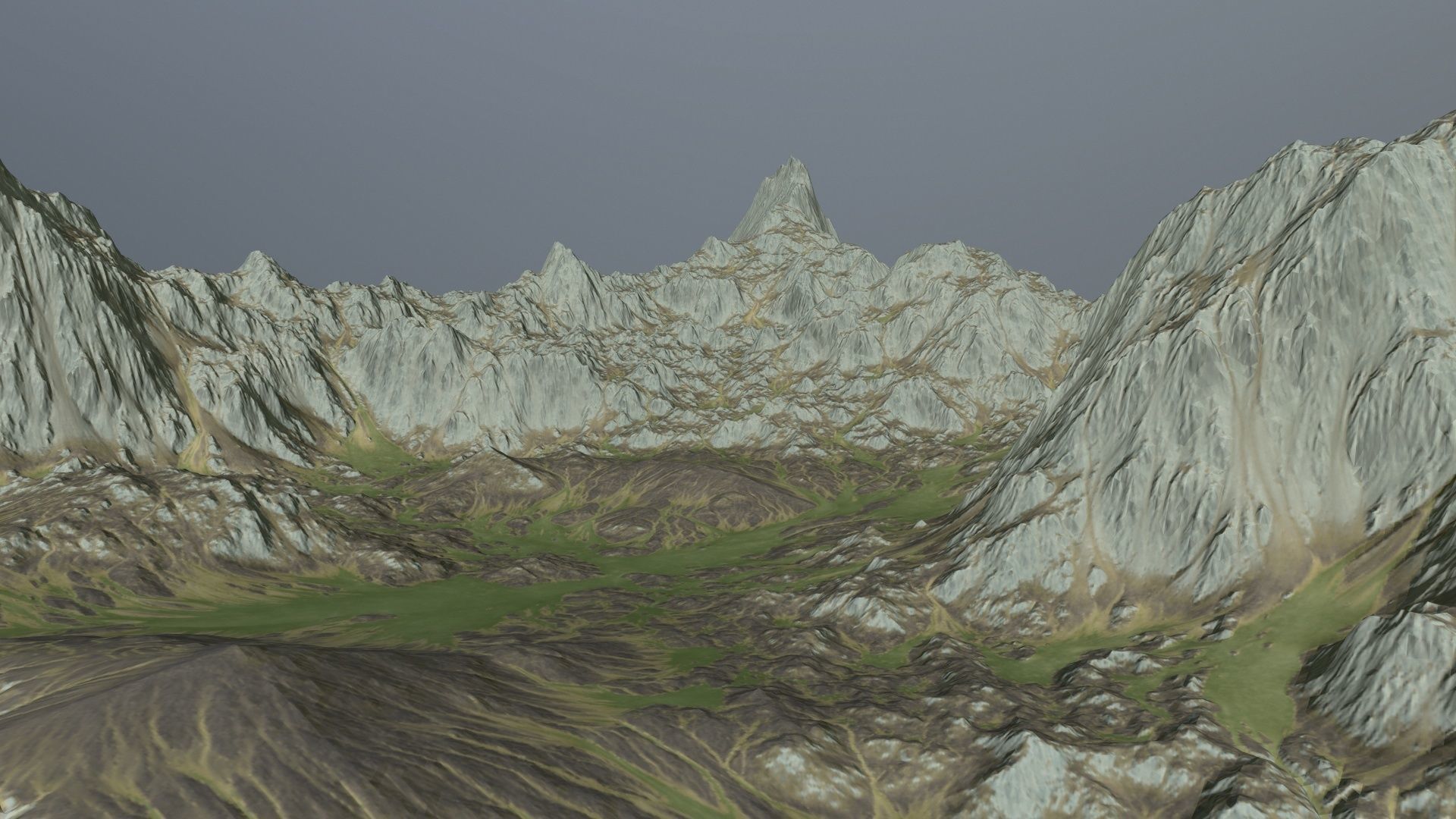 Terrain mountain Low-poly 3D model_2
