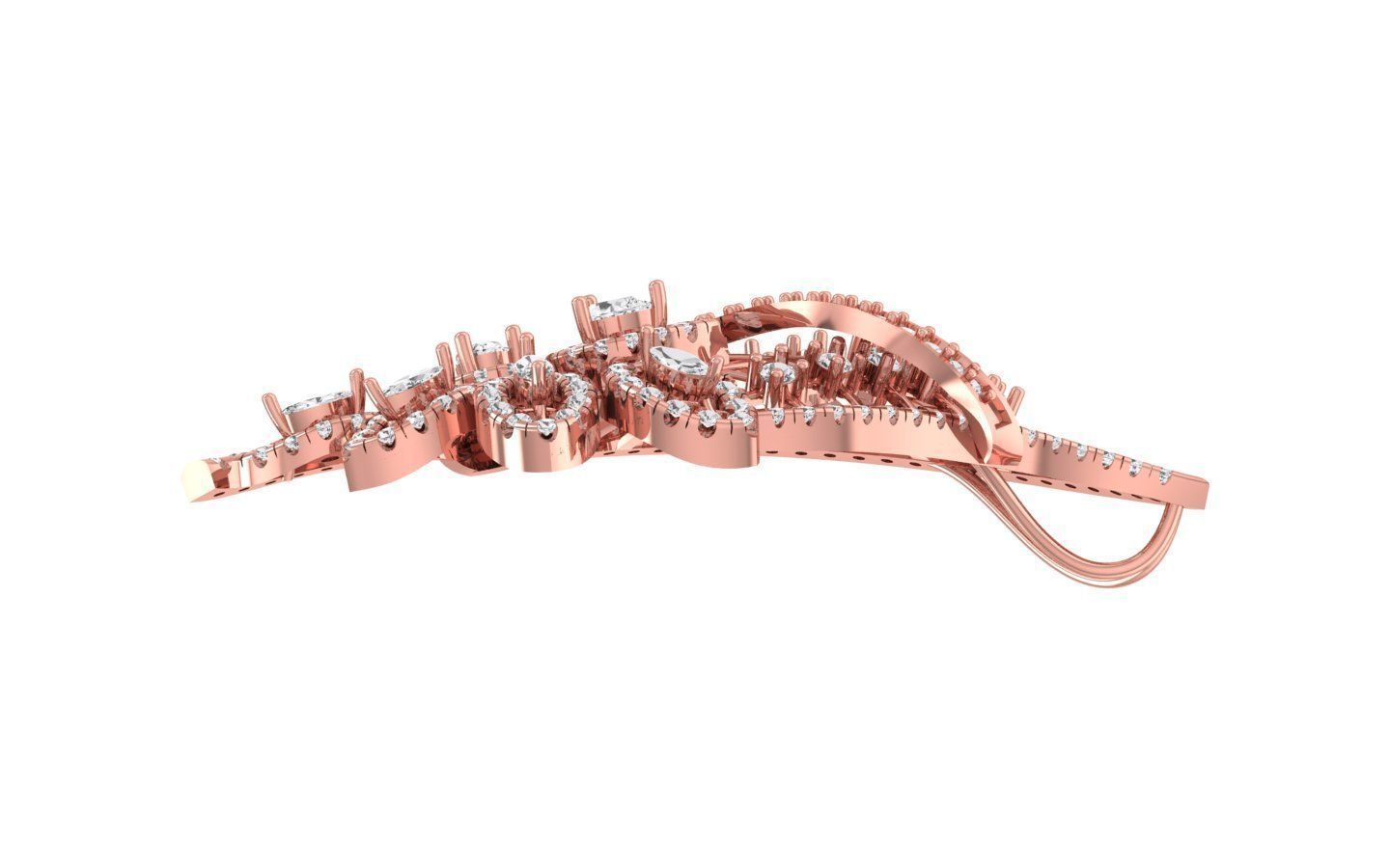 Women Bridal Earrings 3dm STL OBJ FBX Renders Details 3D print model_1