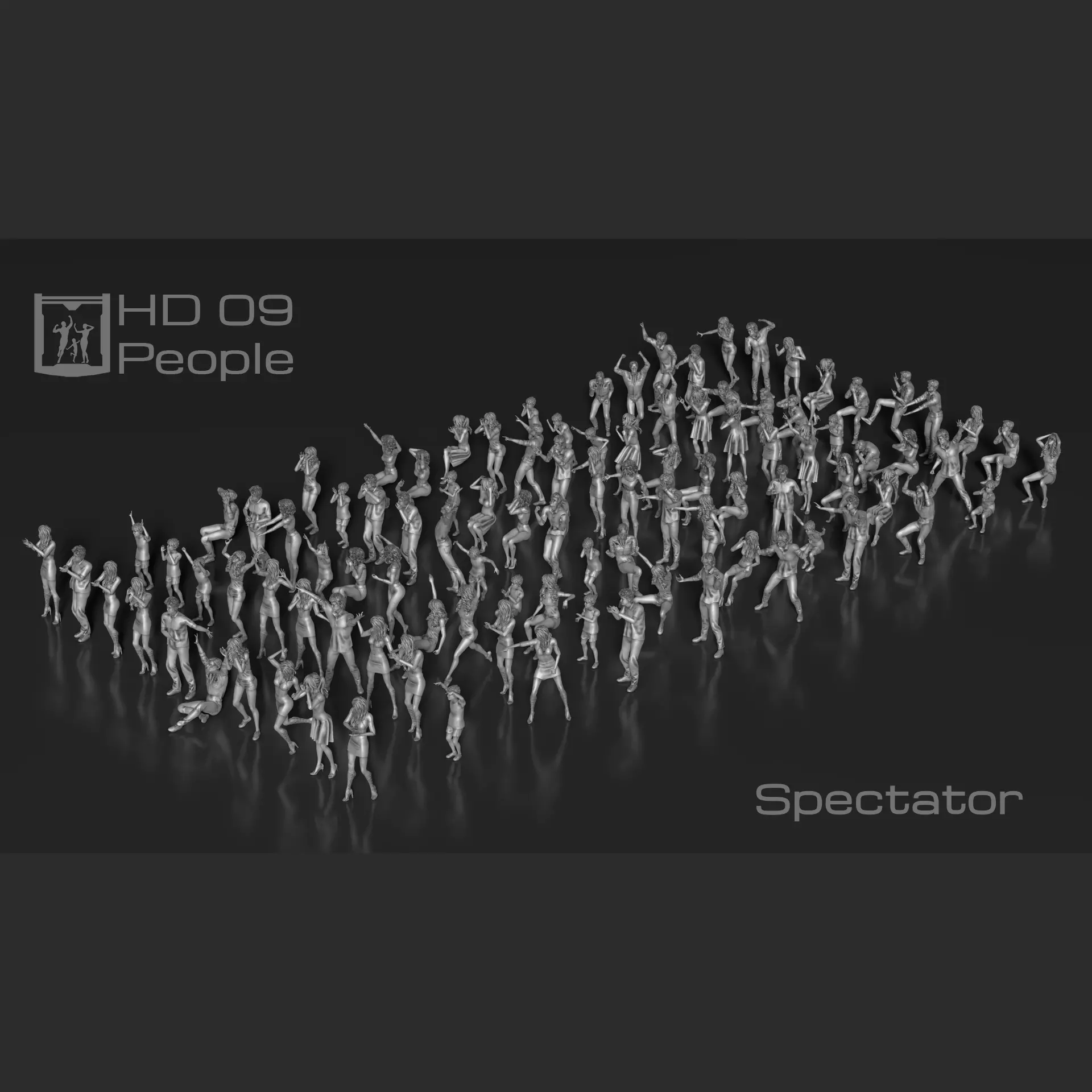 HD People 09 spectator 3D print model
